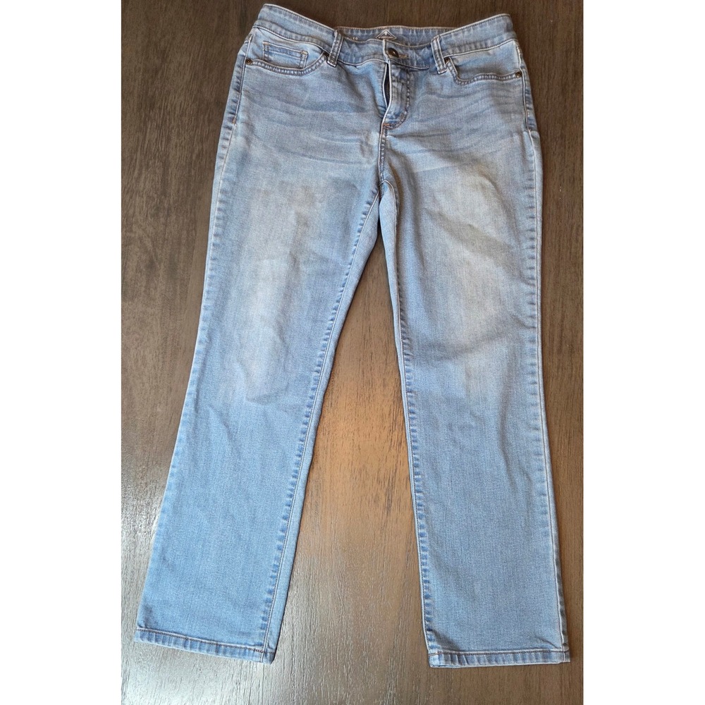 St Johns Bay Women Light Wash Straight Leg Jeans Size‎ 10 Petite